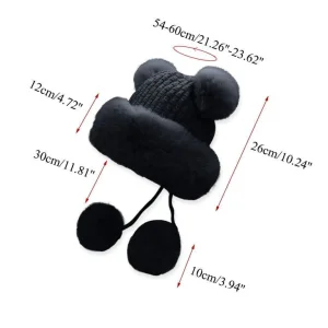 Женска слатка зимска снежна капа, дебела топла капа