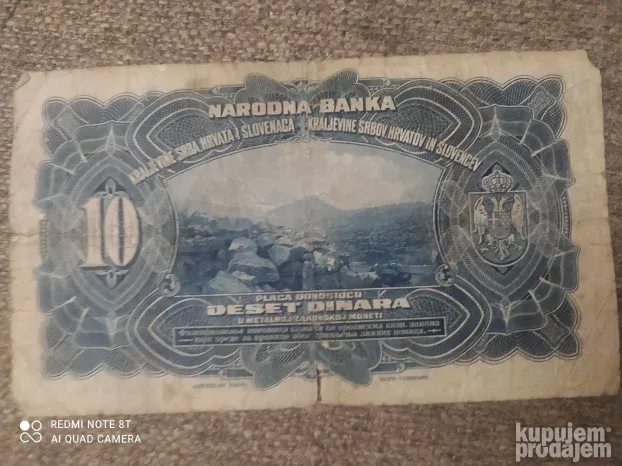 Novcanica 10 dinara 1920 - Amerikanka - Kraljevina SHS