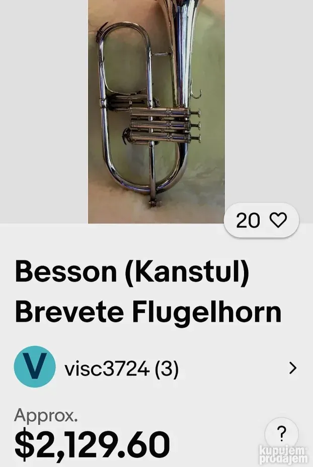 Stara truba flugethorn, Francuska sa pečatom