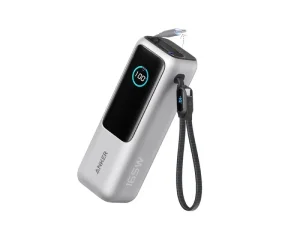 ANKER 25000mAh, 165W, sa ugradjenim USB-C kablom na izvlacenje, Power Bank za laptop srebrni