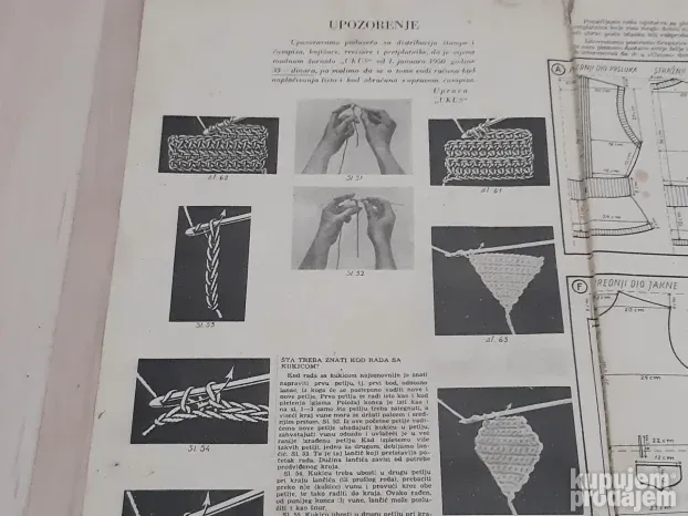 Prastari casopis UKUS iz 1950.te za rucni rad pletenje modu