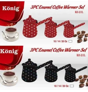 Set emajliranih dzezvi sa poklopcem