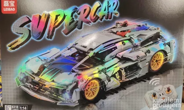 Srebrni trkački automobil na daljinsko upravljanje 748delova
