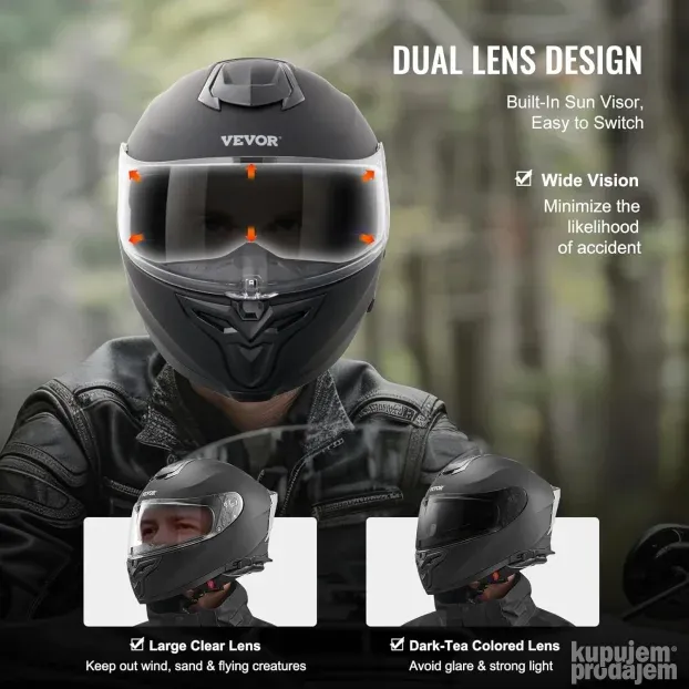VEVOR motociklistička kaciga