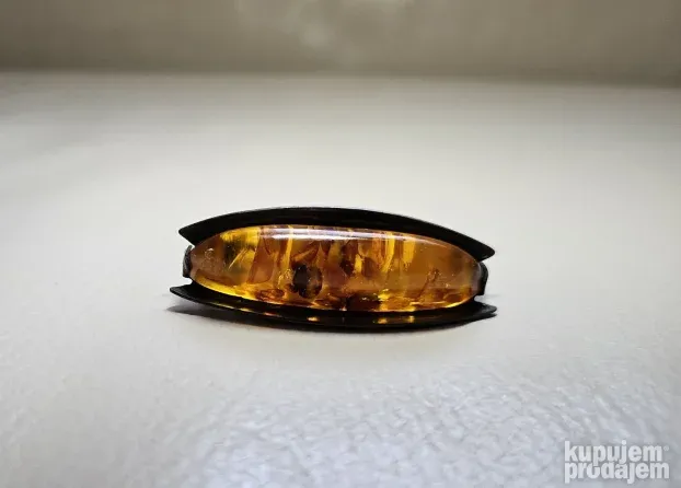 Vintage Fischland Brooch 835 srebro/amber, antique