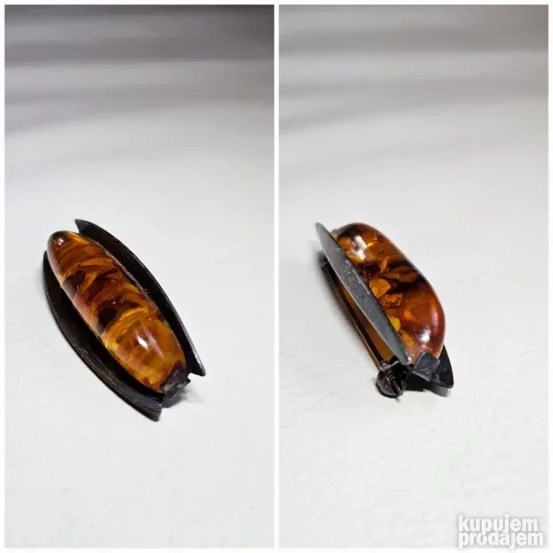 Vintage Fischland Brooch 835 srebro/amber, antique