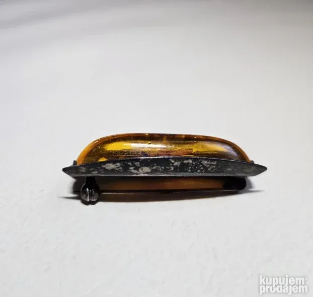 Vintage Fischland Brooch 835 srebro/amber, antique
