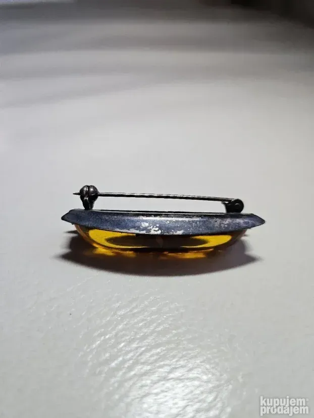 Vintage Fischland Brooch 835 srebro/amber, antique