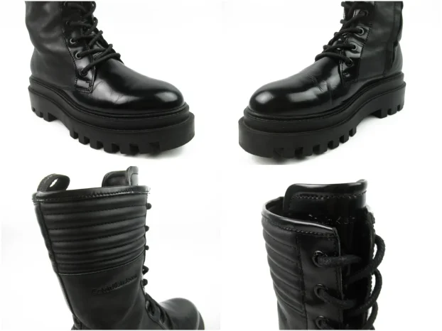 Calvin Klein čizme KOŽA platforma T4291