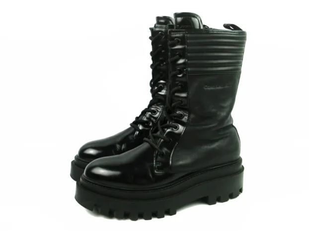 Calvin Klein čizme KOŽA platforma T4291