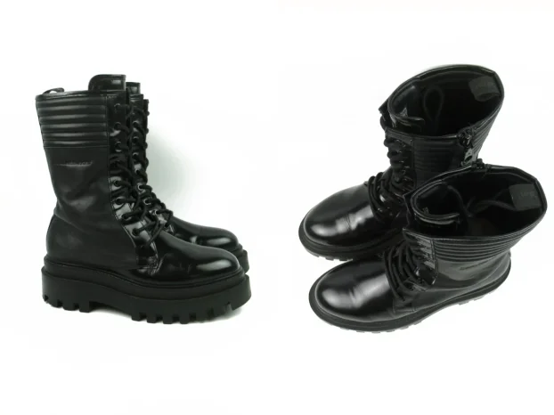 Calvin Klein čizme KOŽA platforma T4291