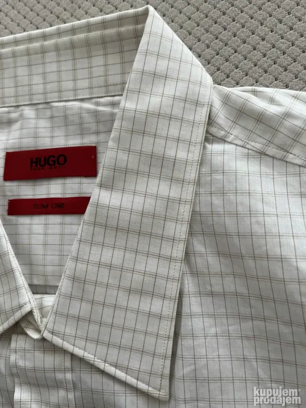 Karirana bež kosulja (M) Hugo Boss Slim Fit