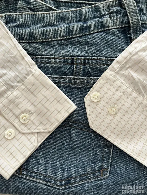 Karirana bež kosulja (M) Hugo Boss Slim Fit
