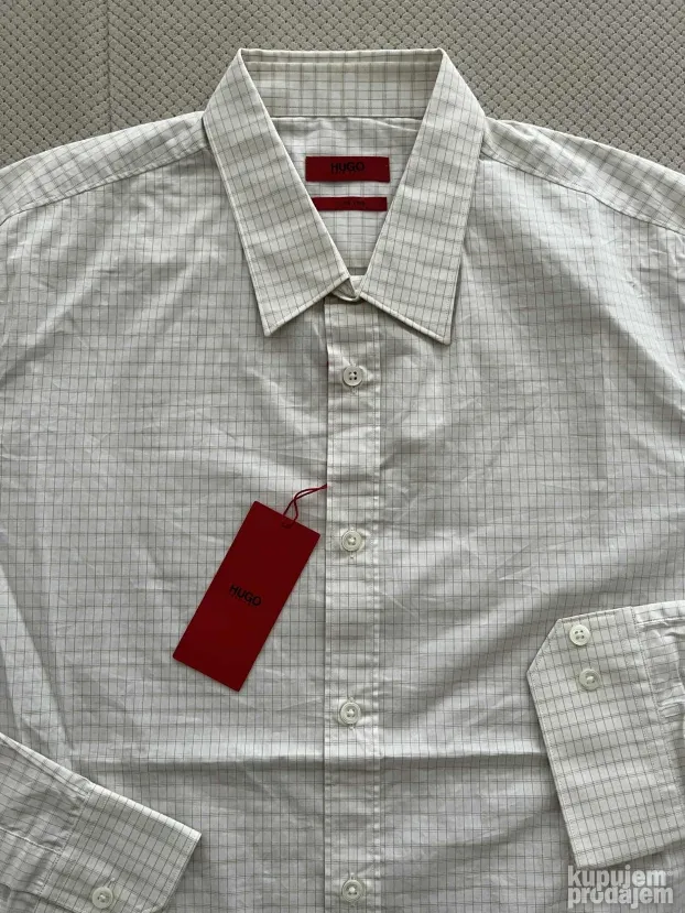 Karirana bež kosulja (M) Hugo Boss Slim Fit