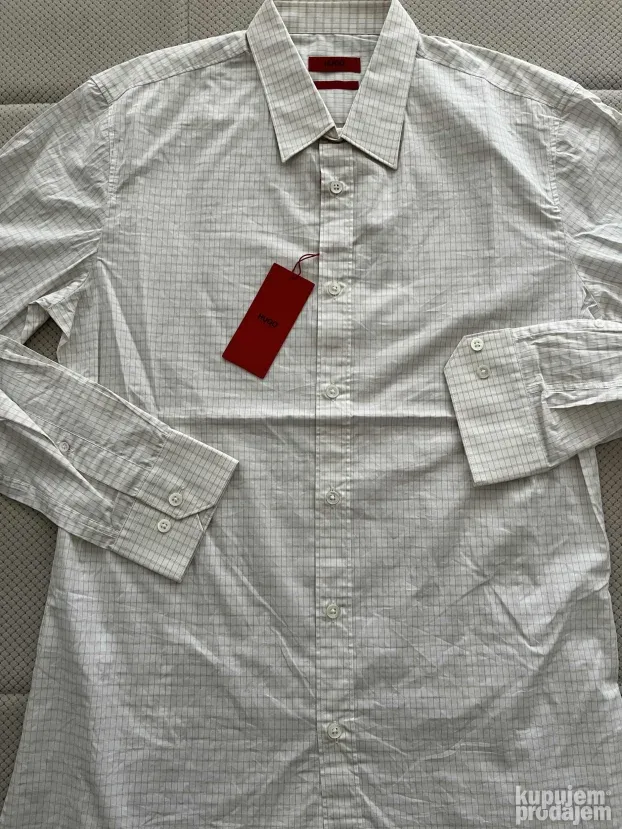 Karirana bež kosulja (M) Hugo Boss Slim Fit