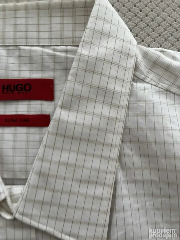Karirana bež kosulja (M) Hugo Boss Slim Fit