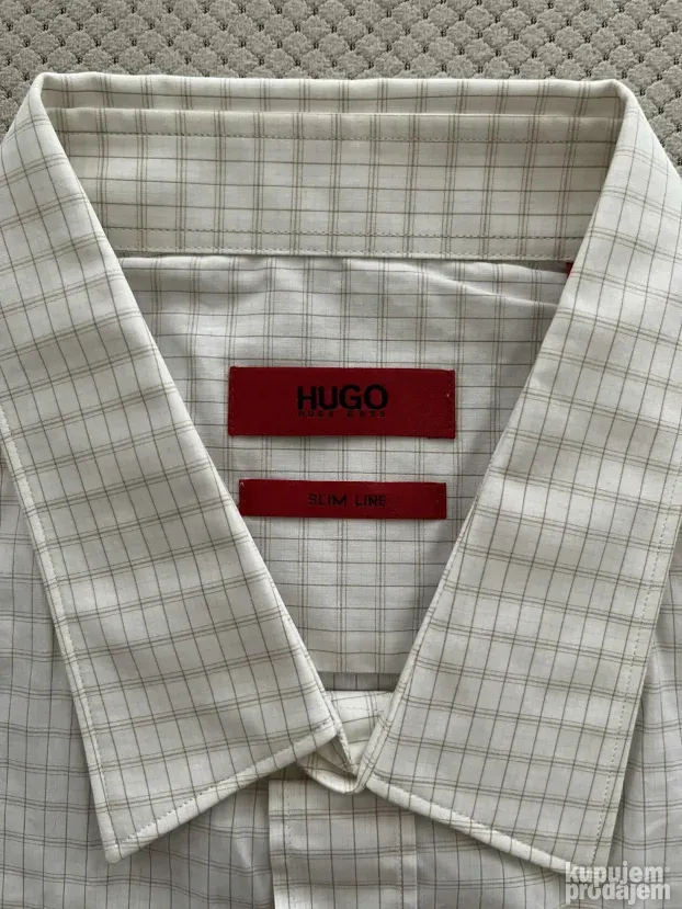 Karirana bež kosulja (M) Hugo Boss Slim Fit