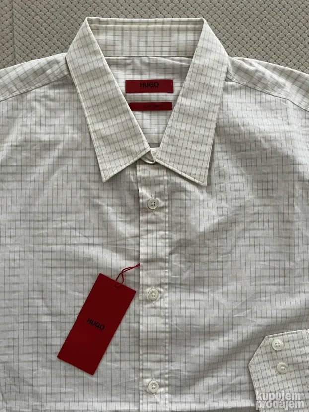 Karirana bež kosulja (M) Hugo Boss Slim Fit