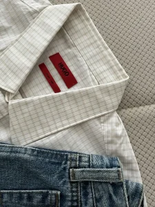 Karirana bež kosulja (M) Hugo Boss Slim Fit
