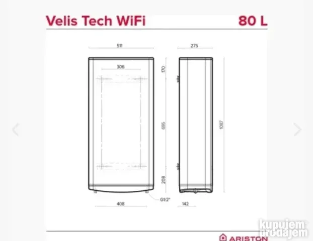 ARISTON bojleri NOVOO AKCIJA VELIS 80,50,100 lit verti