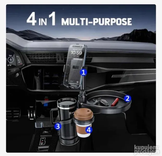 4u1 Držač Za Čaše I Lične Stvari U Automobilu CUP HOLDER