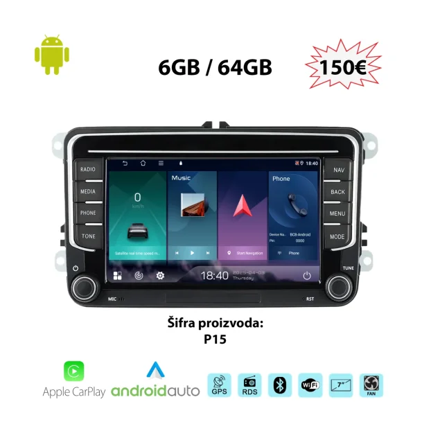 Multimedia Android VW Volkswagen Skoda Carplay 2,4,6,8gb