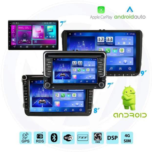 Multimedia Android VW Volkswagen Skoda Carplay 2,4,6,8gb