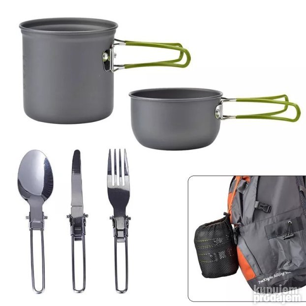 Set za kuvanje hrane u prirodi, kampovanje, pecanje