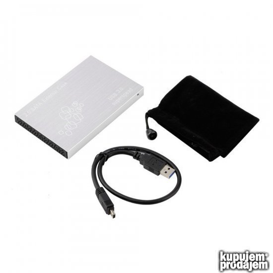 Aluminijumska USB 3.0 Fioka za 2.5" SATA3 HDD SSD, kabl 0.5m
