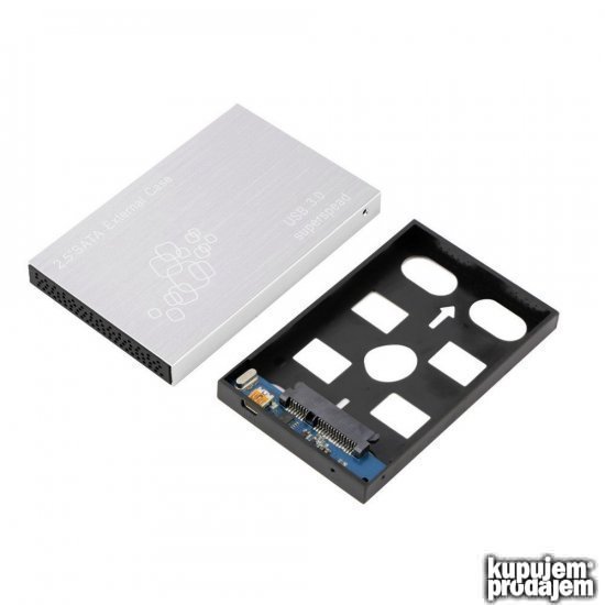 Aluminijumska USB 3.0 Fioka za 2.5" SATA3 HDD SSD, kabl 0.5m