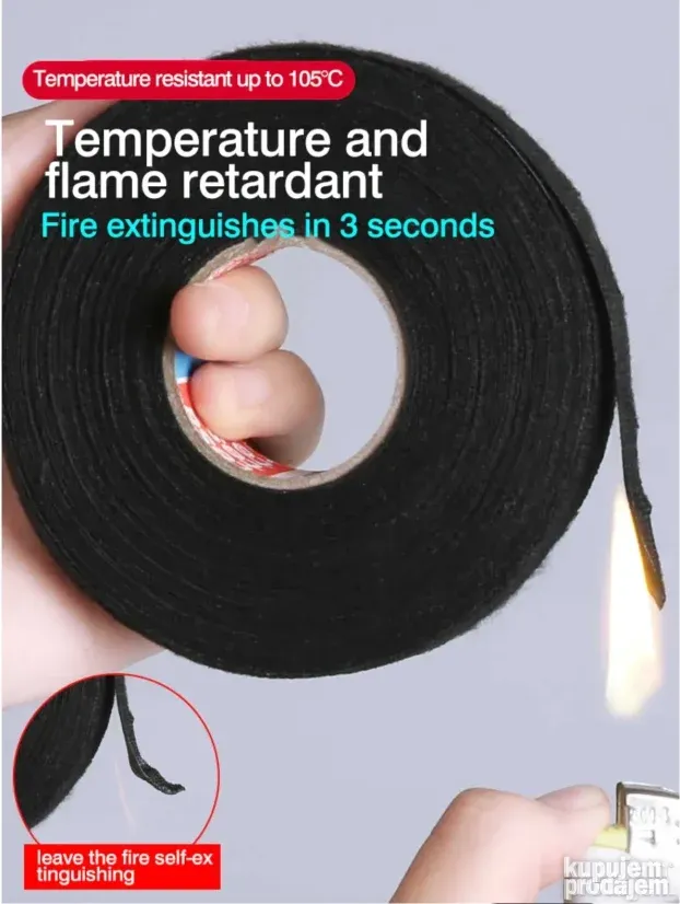 Traka 15m 19mm otporna na toplotu plamen  Zaštita za kablove