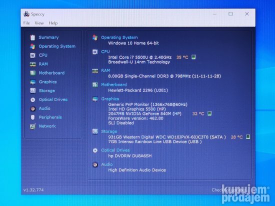 Laptop HP Pavilion 15 i7-5500U 8GB 1000GB/1TB FHD 15.6