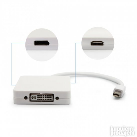 Adapter kabl za Apple mini DP muški na HDMI / DP/DVI ženski