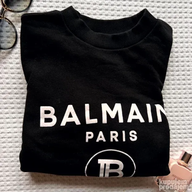 BALMAIN ORIGINAL zenski crni crop duks krop S