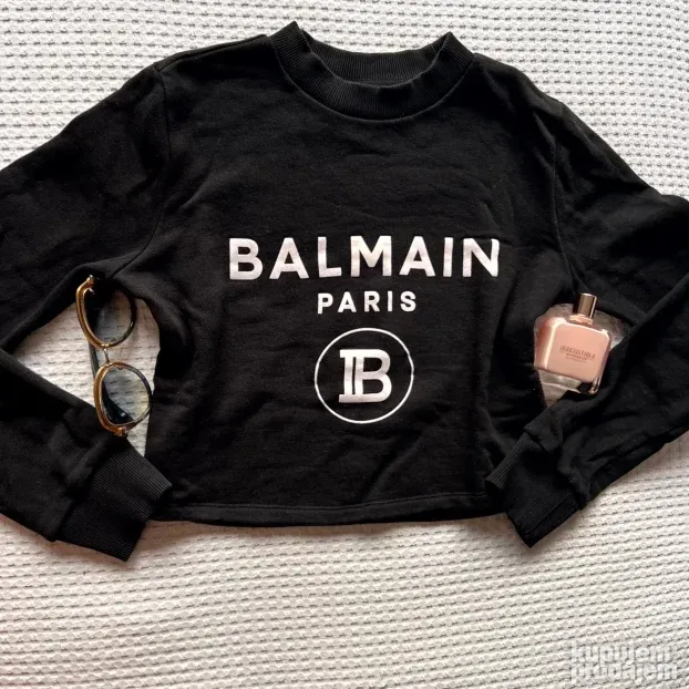 BALMAIN ORIGINAL zenski crni crop duks krop S