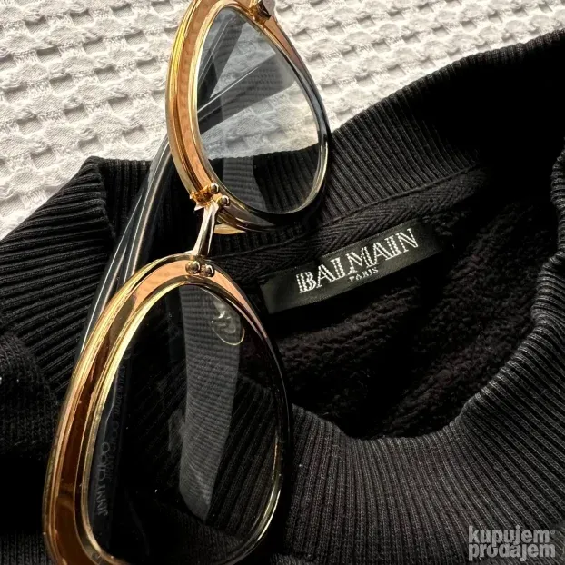 BALMAIN ORIGINAL zenski crni crop duks krop S
