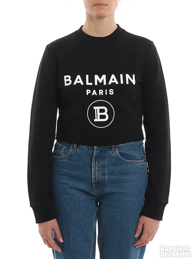 BALMAIN ORIGINAL zenski crni crop duks krop S