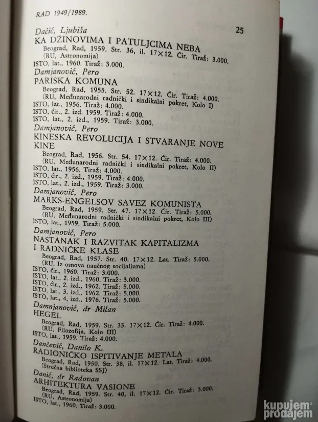 Rad knjige 1949-1989