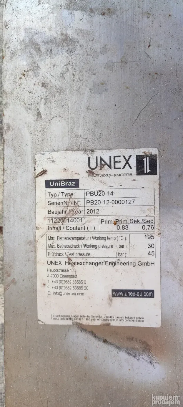 izmenjivac toplote unex pbu20-14 voda voda 14 ploce