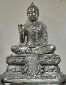 Buda - 39cm x 30cm Thai Buddha , silver gilded