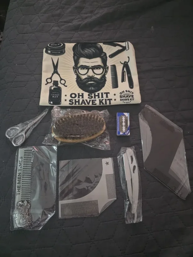 Set za negu brade, oprema za bradu, češalj, četka