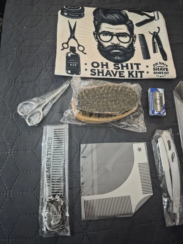 Set za negu brade, oprema za bradu, češalj, četka