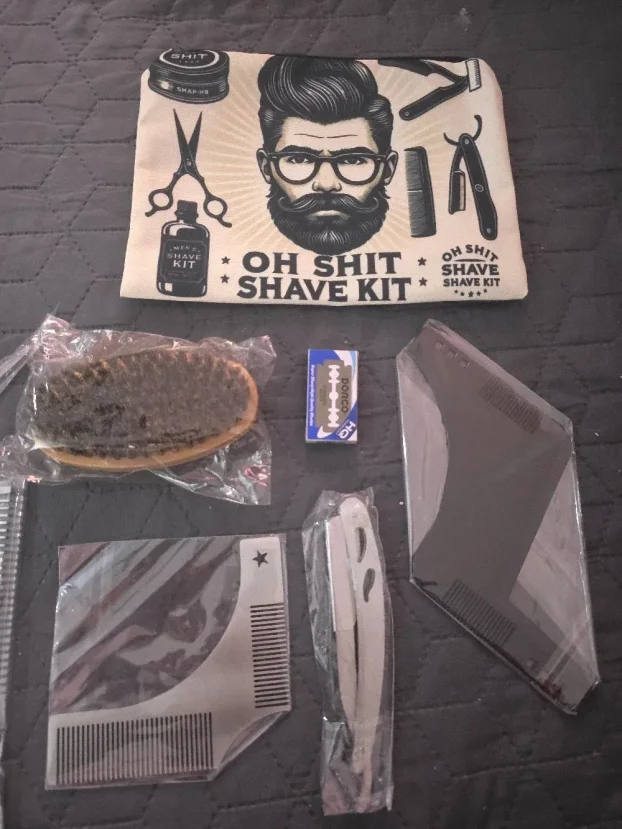 Set za negu brade, oprema za bradu, češalj, četka