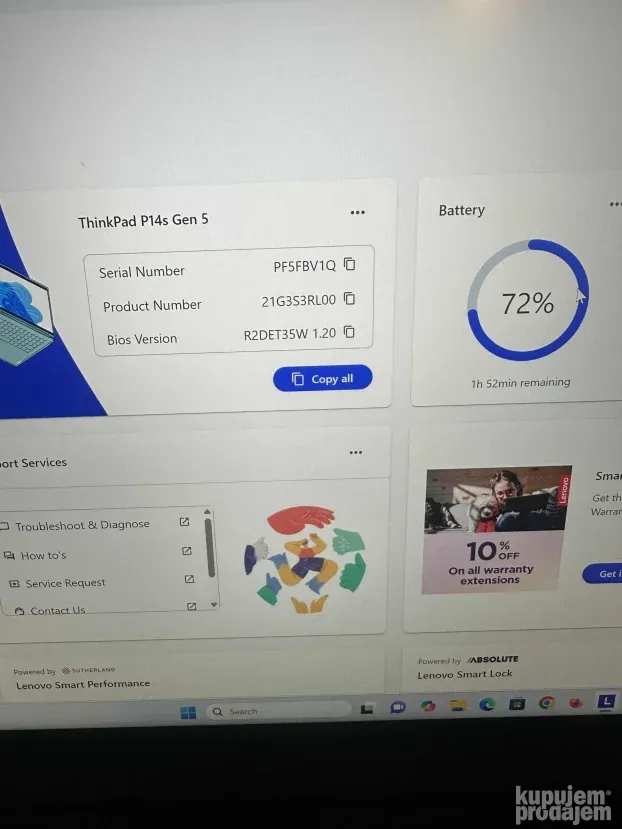 Lenovo Thinkpad P14s gen5 9 Ultra 185H 2Tb ssd