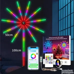 Višebojna LED traka vatromet USB RGB novogodisnja rasveta
