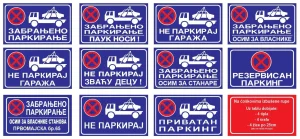TABLE I NALEPNICE - zabranjeno parkiranje, pazi gradilište