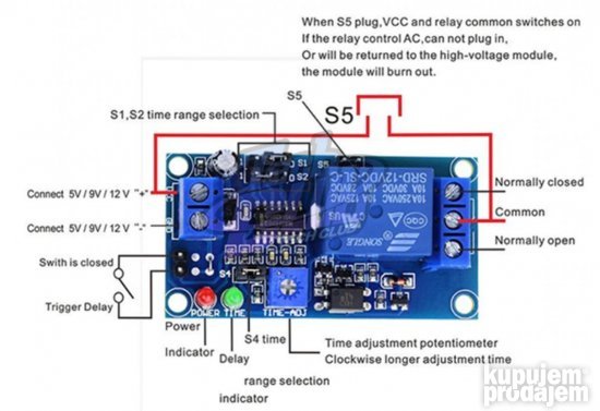 12V Trigger relej odlozeno gasenje najjednostavniji