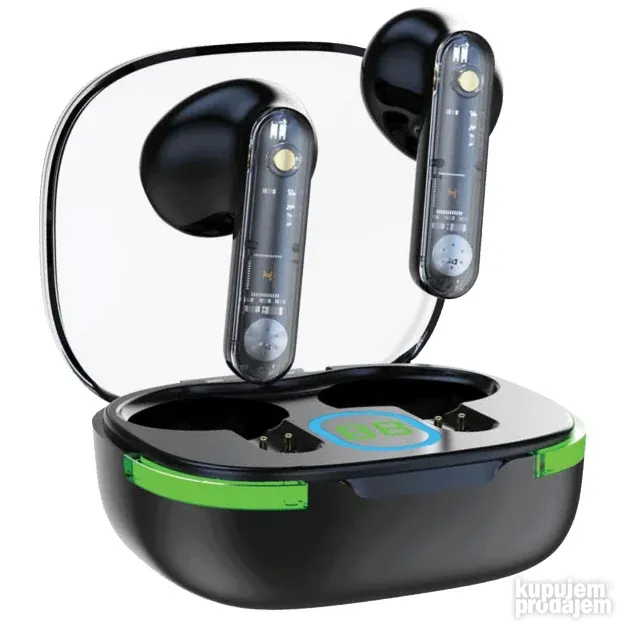 Bežične stereo slušalice, Bluetooth V5.3, Crne TWS B80