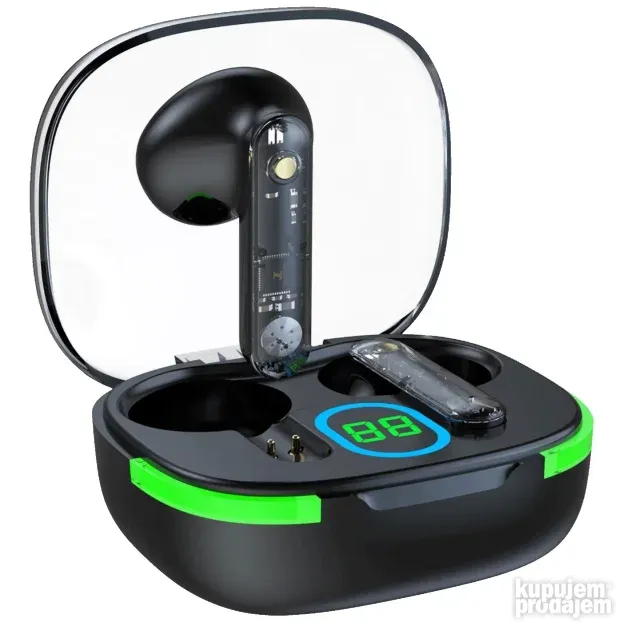Bežične stereo slušalice, Bluetooth V5.3, Crne TWS B80