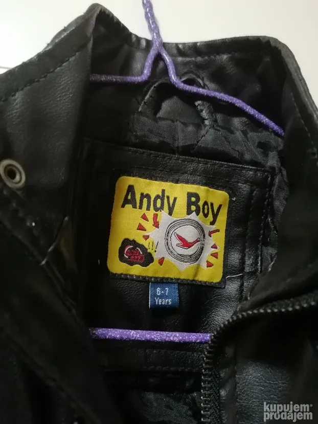 RASPRODAJA-ANDY BOY crna kožna jaknica za decake vel.6